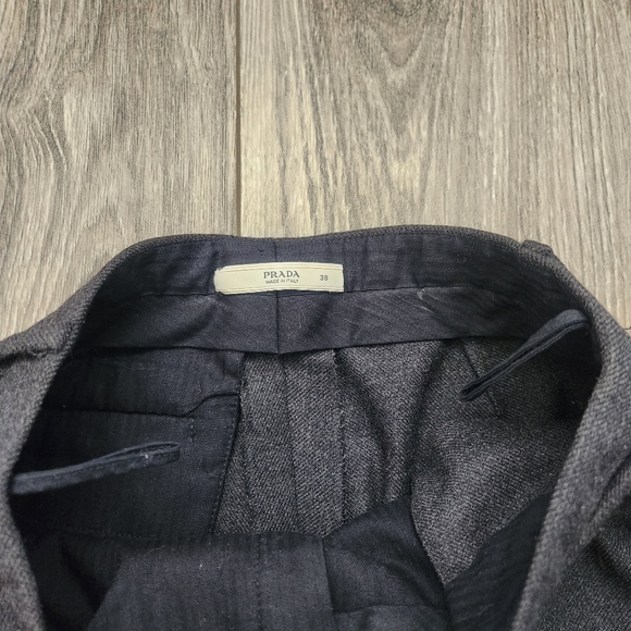 Prada Gray Wool Trouser Pants Slacks Straight Leg 38 - Picture 6 of 16